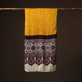 Kutch Bandhani Tie-Dye Ajrakh Block Print Modal Silk Stole 21