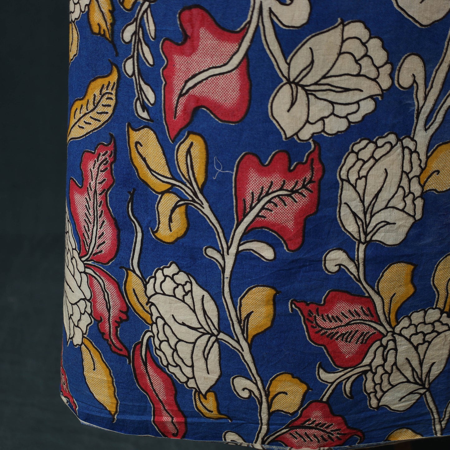 Blue - Kalamkari Printed Cotton 2pc Unstitched Dress Material Kurta Set 13