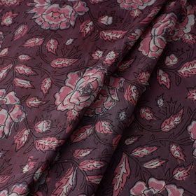  Purple Block Printed Cotton Jahota Fabric