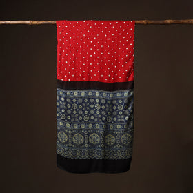 Kutch Bandhani Tie-Dye Ajrakh Block Print Modal Silk Stole 20