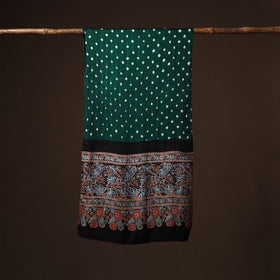 Kutch Bandhani Tie-Dye Ajrakh Block Print Modal Silk Stole 19