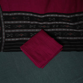 Sambalpuri Ikat Cotton 3pc Unstitched Dress Material Suit Set 26