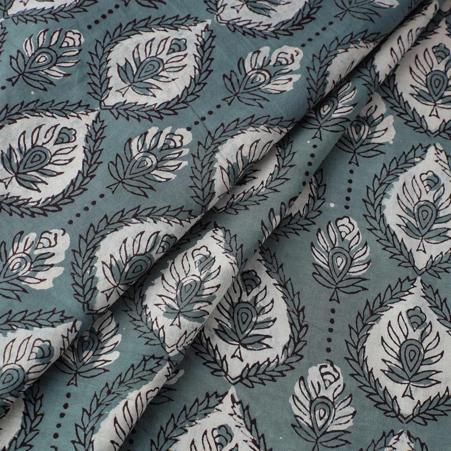 Block Printed Cotton Jahota Fabric 13