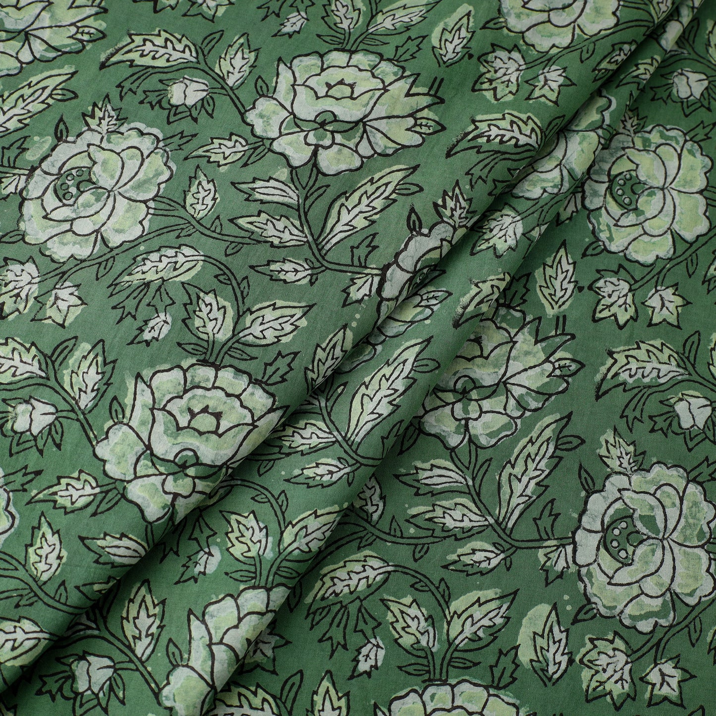 Block Printed Cotton Jahota Fabric 11