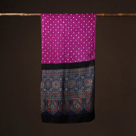 Kutch Bandhani Tie-Dye Ajrakh Block Print Modal Silk Stole 12