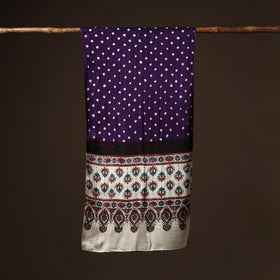 Kutch Bandhani Tie-Dye Ajrakh Block Print Modal Silk Stole 09