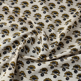 Buy Beige Block Printed Cotton Kalamkari Bagru Fabric 