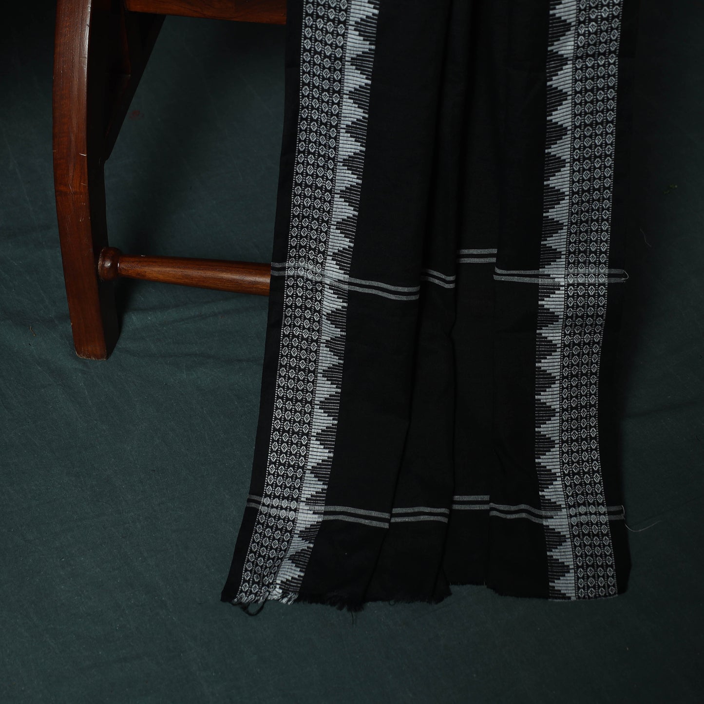 Maroon - Sambalpuri Ikat Cotton 3pc Unstitched Dress Material Suit Set 28