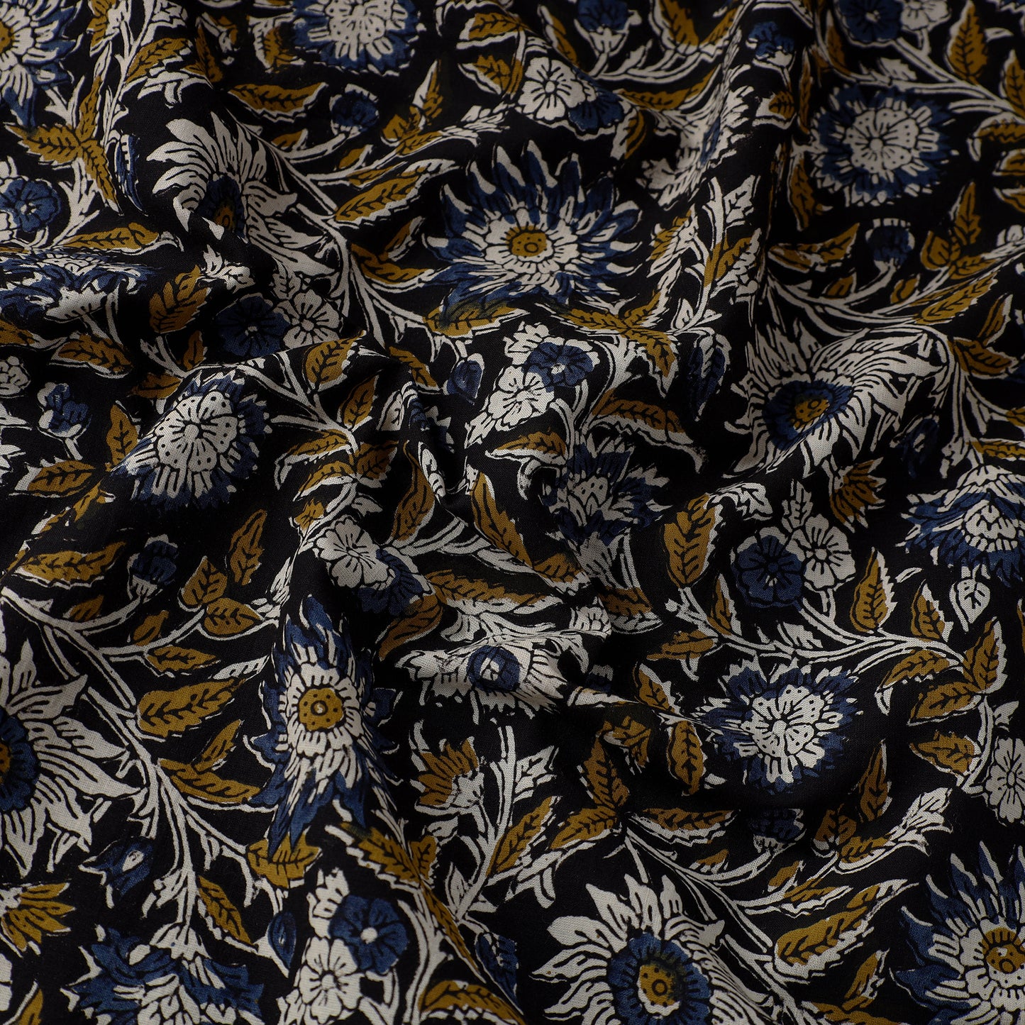 Block Printed Cotton Kalamkari Bagru Fabric 16