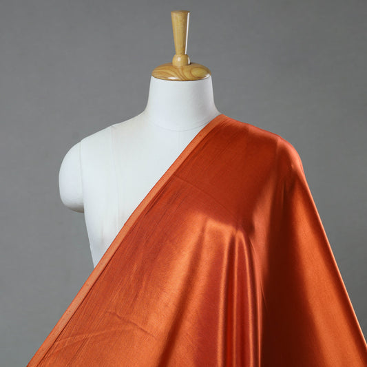Copper Orange - Pure Mashru Silk Plain Fabric (Width - 44 in) 14