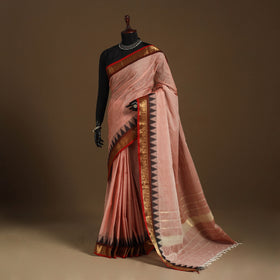 Pink Kandangi Chettinad Cotton Saree with Border