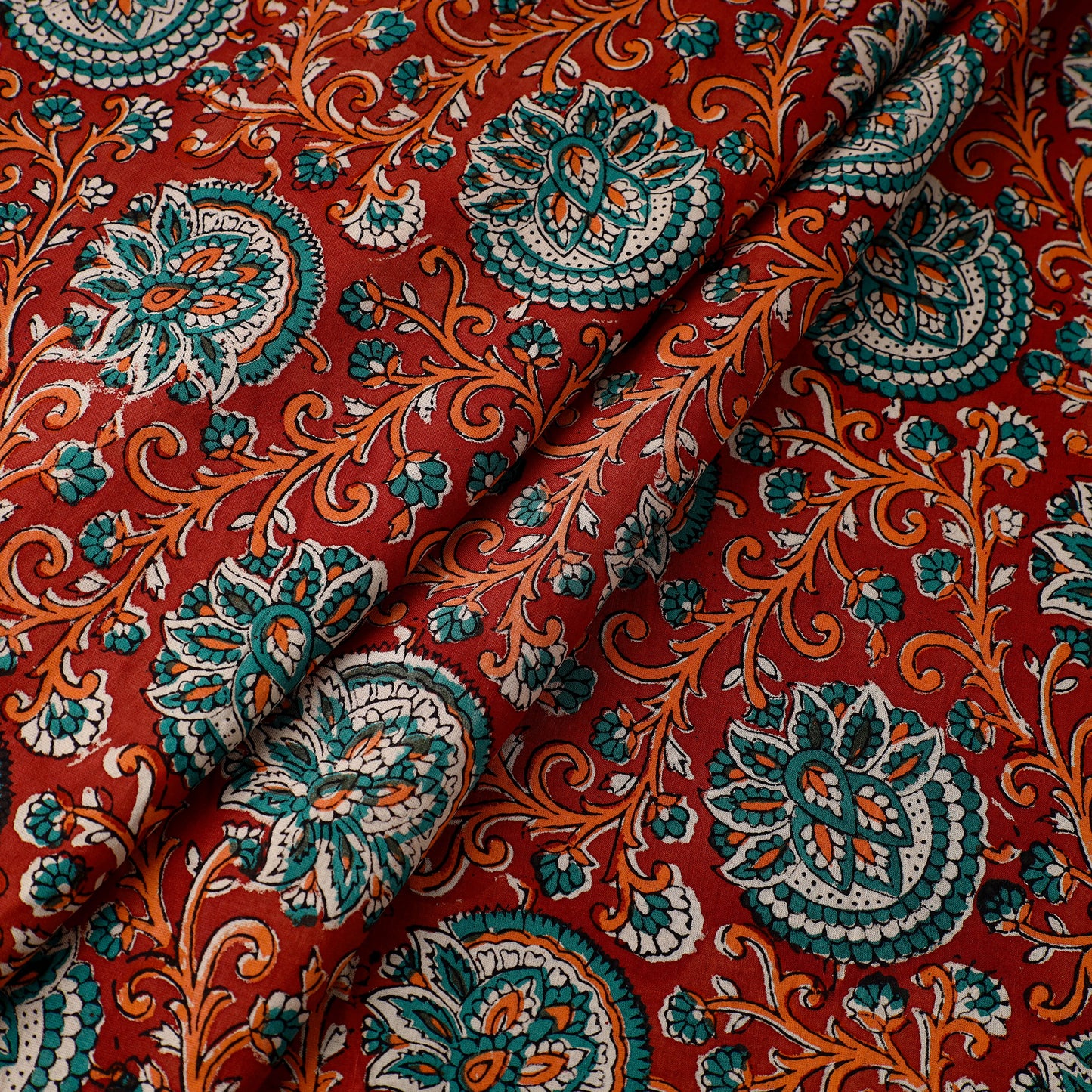 Block Printed Cotton Kalamkari Bagru Fabric 18