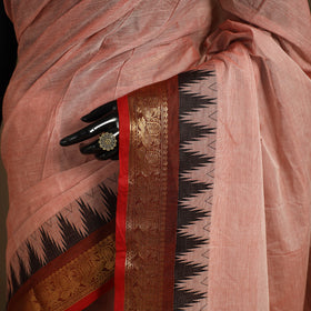 Pink Kandangi Chettinad Cotton Saree with Border
