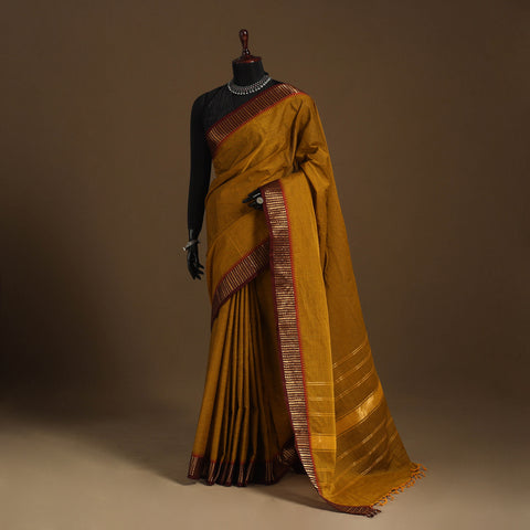 Brown Kandangi Chettinad Cotton Saree with Border