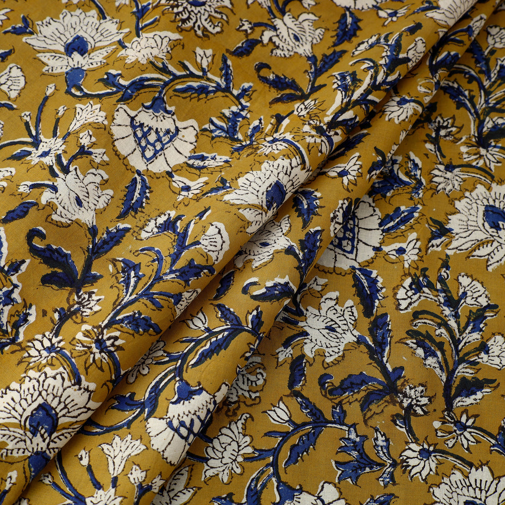 Block Printed Cotton Kalamkari Bagru Fabric 21