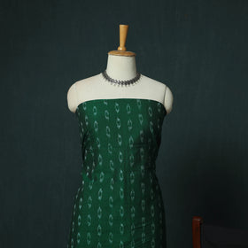 Green - Sambalpuri Ikat Cotton 3pc Unstitched Dress Material Suit Set 30