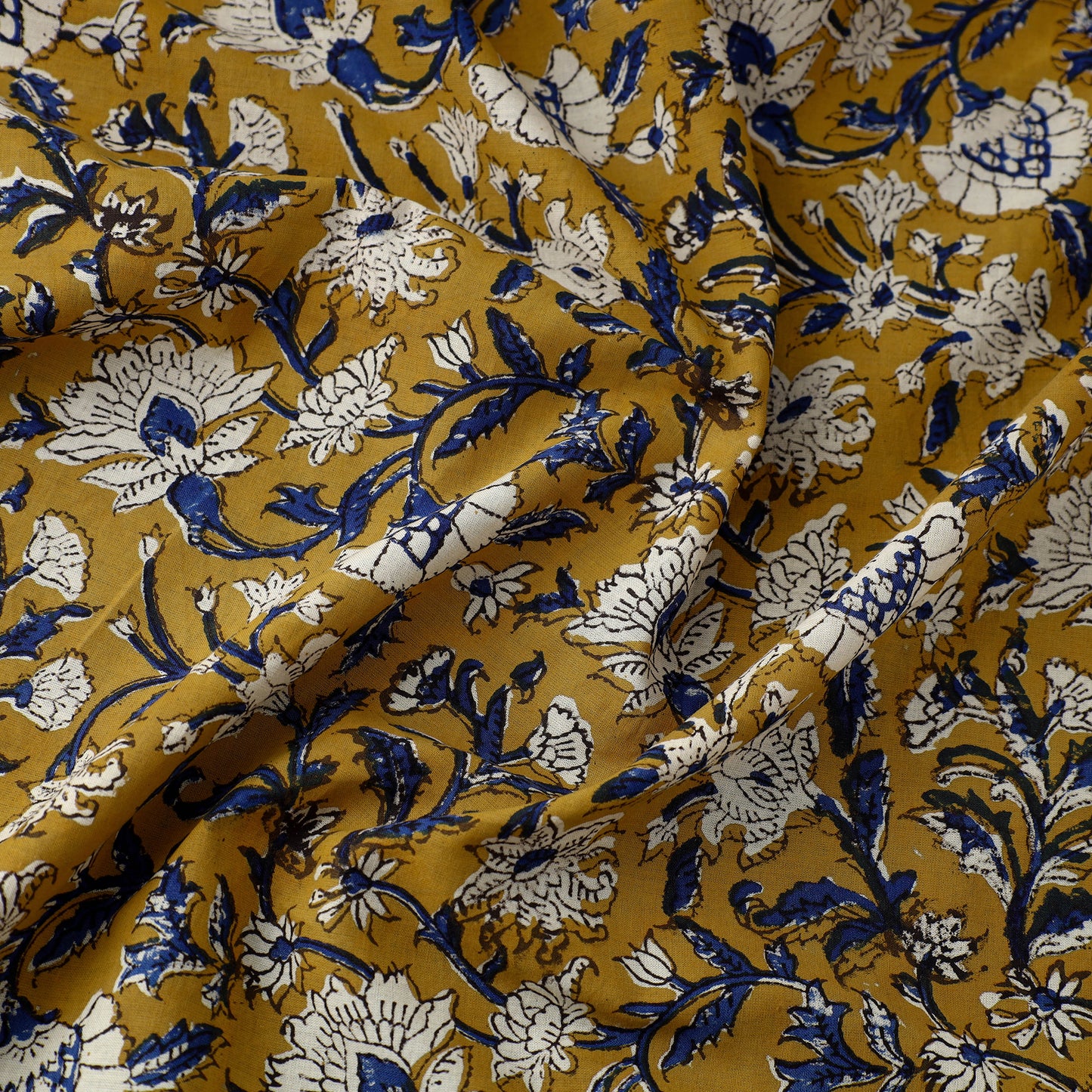 Block Printed Cotton Kalamkari Bagru Fabric 21