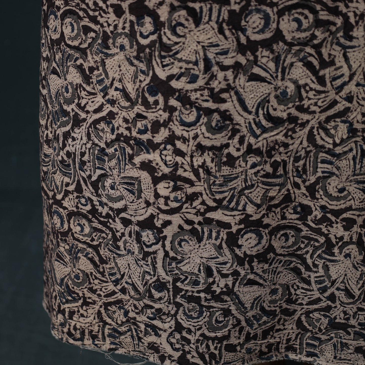 Pedana Hand Block Print Natural Dyed Cotton Kalamkari 2pc Unstitched Dress Material Kurta Set 04