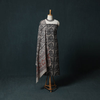 Pedana Hand Block Print Natural Dyed Cotton Kalamkari 2pc Unstitched Dress Material Kurta Set 05