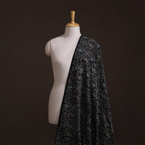 Black - Hand Batik Indonesian Style Print Cotton Fabric 01