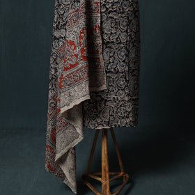 Pedana Hand Block Print Natural Dyed Cotton Kalamkari 2pc Unstitched Dress Material Kurta Set 06