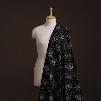 Black - Hand Batik Indonesian Style Print Cotton Fabric 05