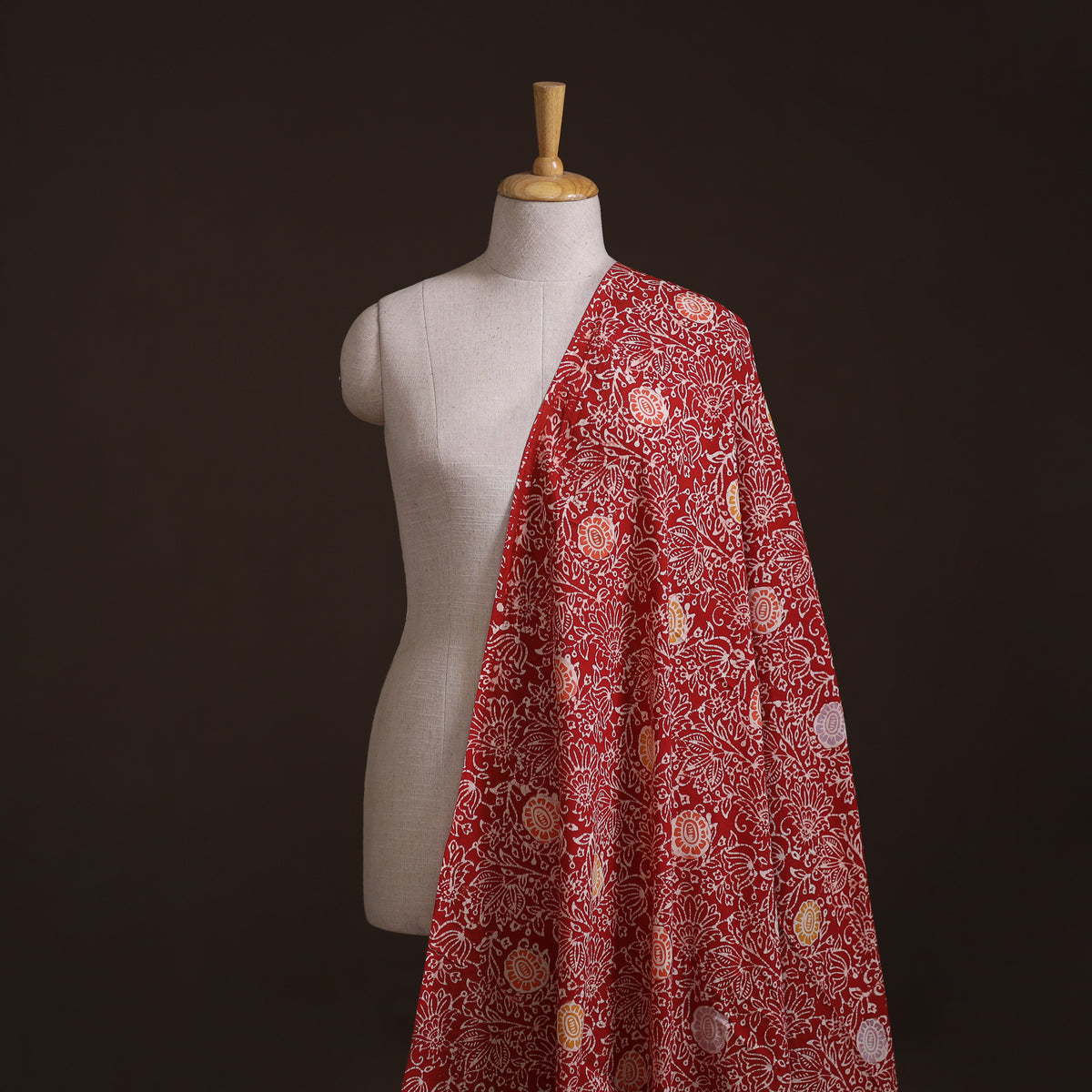 Red - Hand Batik Indonesian Style Print Cotton Fabric 27