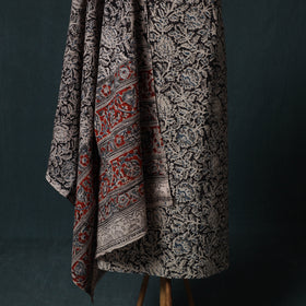 Pedana Hand Block Print Natural Dyed Cotton Kalamkari 2pc Unstitched Dress Material Kurta Set 08
