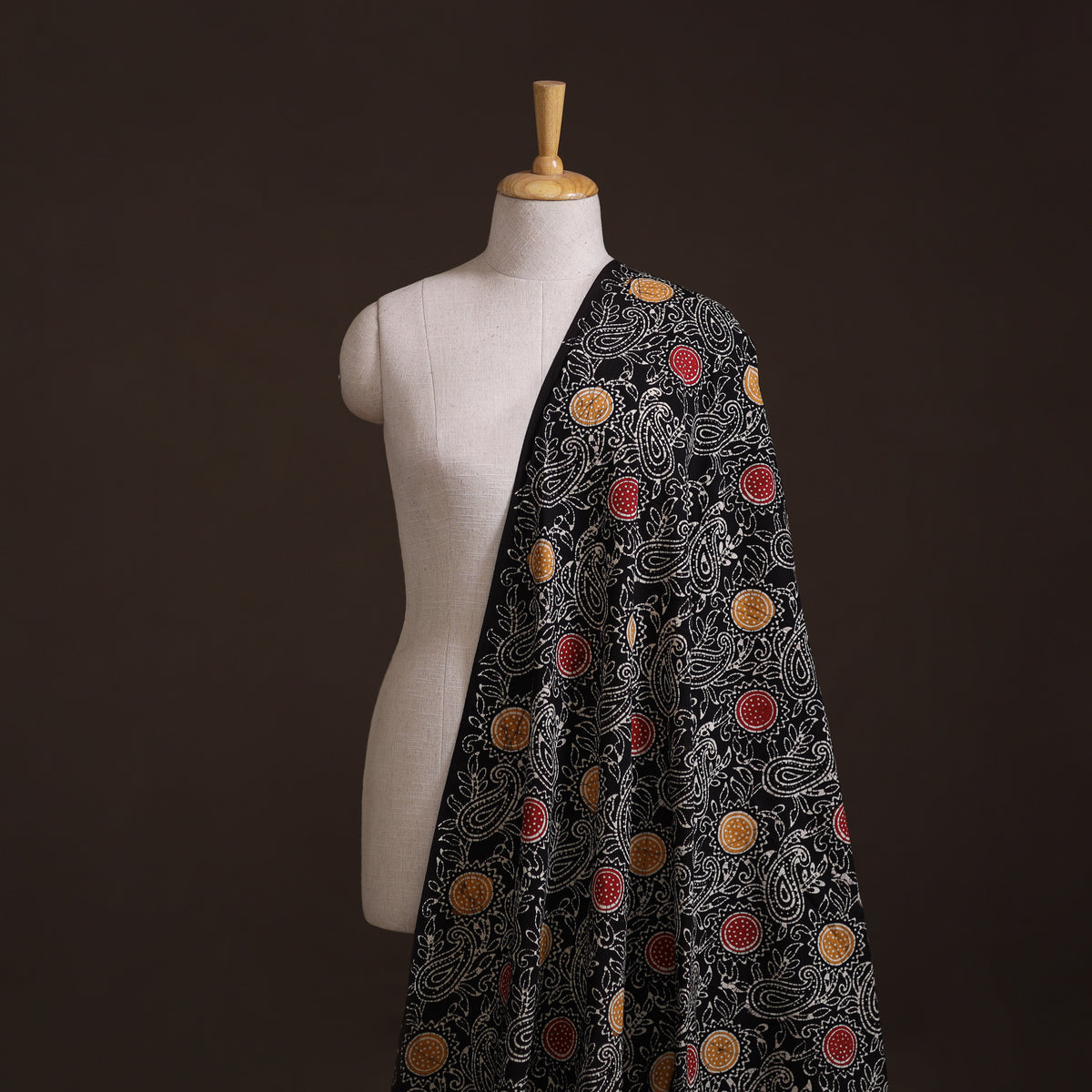 Black - Hand Batik Indonesian Style Print Cotton Fabric 09
