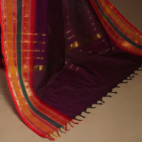 Purple Kandangi Chettinad Cotton Saree with Border