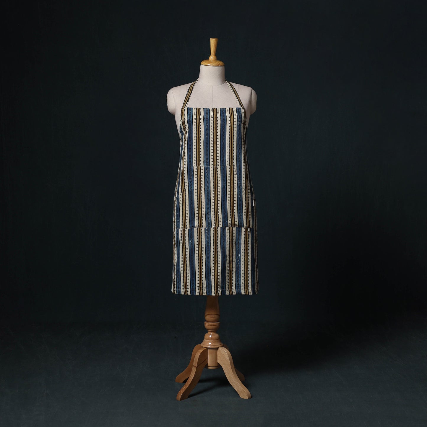 Multicolor - Ajrakh Hand Block Print Cotton Apron with Pocket 01