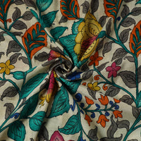 Silk Handpainted Srikalahasti Pen Kalamkari Fabric 05