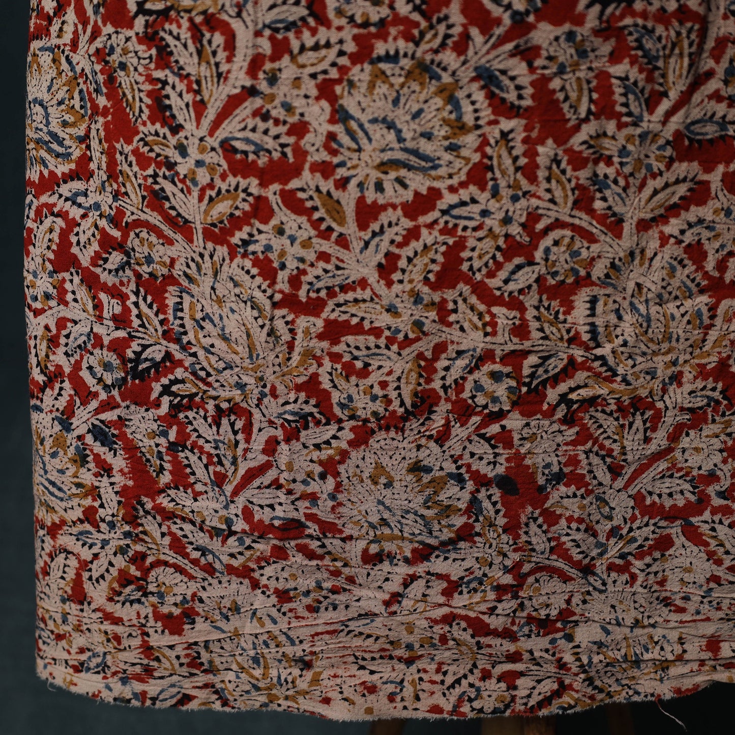 Pedana Hand Block Print Natural Dyed Cotton Kalamkari 2pc Unstitched Dress Material Kurta Set 09