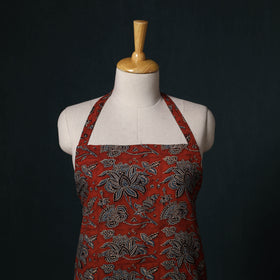 Red - Ajrakh Hand Block Print Cotton Apron with Pocket 03