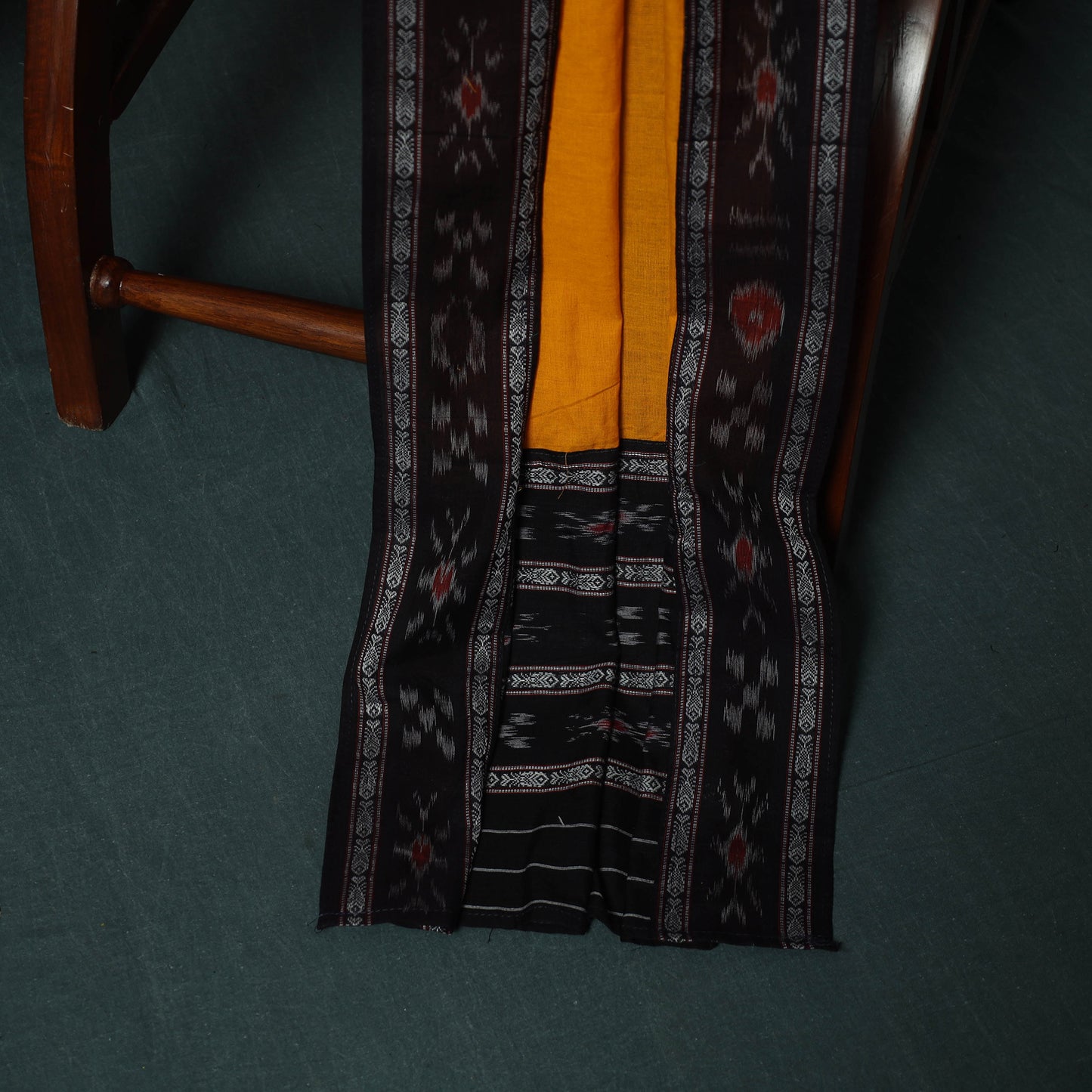 Sambalpuri Ikat Cotton 3pc Unstitched Dress Material Suit Set 34