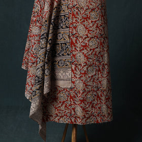 Pedana Hand Block Print Natural Dyed Cotton Kalamkari 2pc Unstitched Dress Material Kurta Set 10