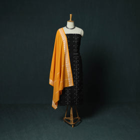 Sambalpuri Ikat Cotton 3pc Unstitched Dress Material Suit Set 35