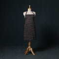 Black - Bagh Hand Block Print Cotton Apron with Pocket 06