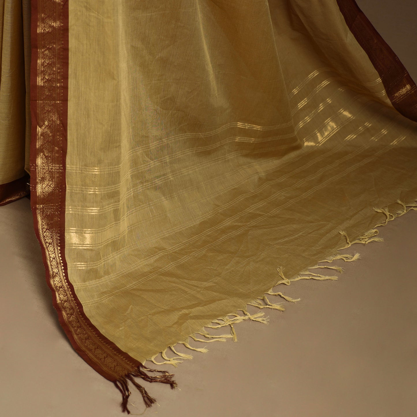 Yellow - kandangi chettinad cotton saree with border 19