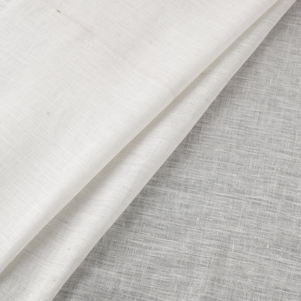 White - Handloom Pure Linen Bhagalpuri Fabric 13