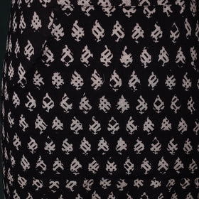 Black - Bagh Hand Block Print Cotton Apron with Pocket 06