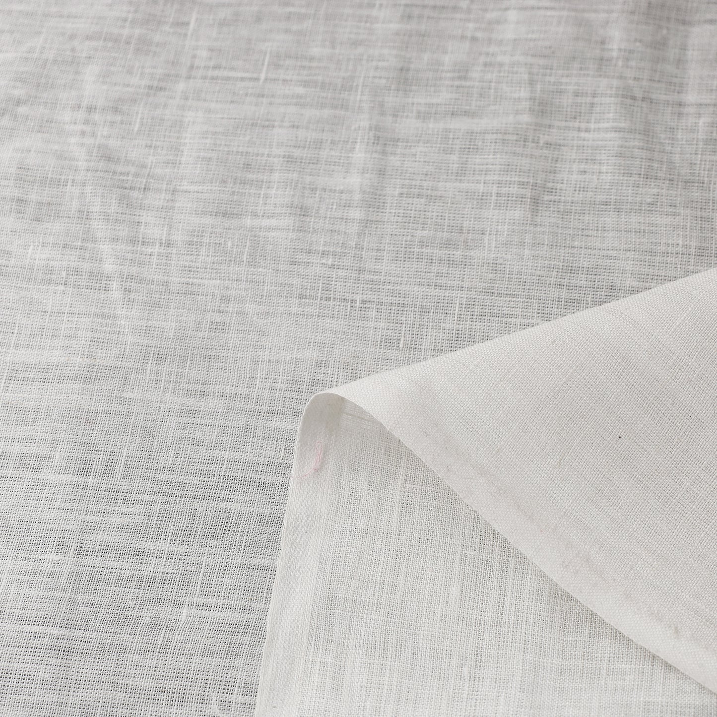 White - Handloom Pure Linen Bhagalpuri Fabric 13