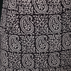 Black - Bagh Hand Block Print Cotton Apron with Pocket 07