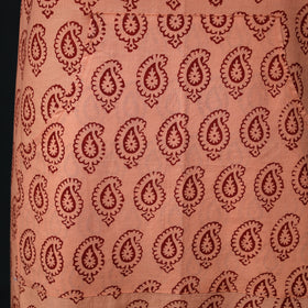 Orange - Bagh Hand Block Print Cotton Apron with Pocket 08