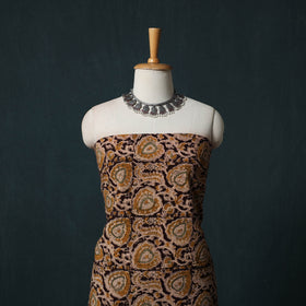 Pedana Hand Block Print Natural Dyed Cotton Kalamkari 2pc Unstitched Dress Material Kurta Set 14