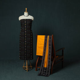 Sambalpuri Ikat Cotton 3pc Unstitched Dress Material Suit Set 38