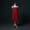 Red - Bagh Hand Block Print Cotton Apron with Pocket 11