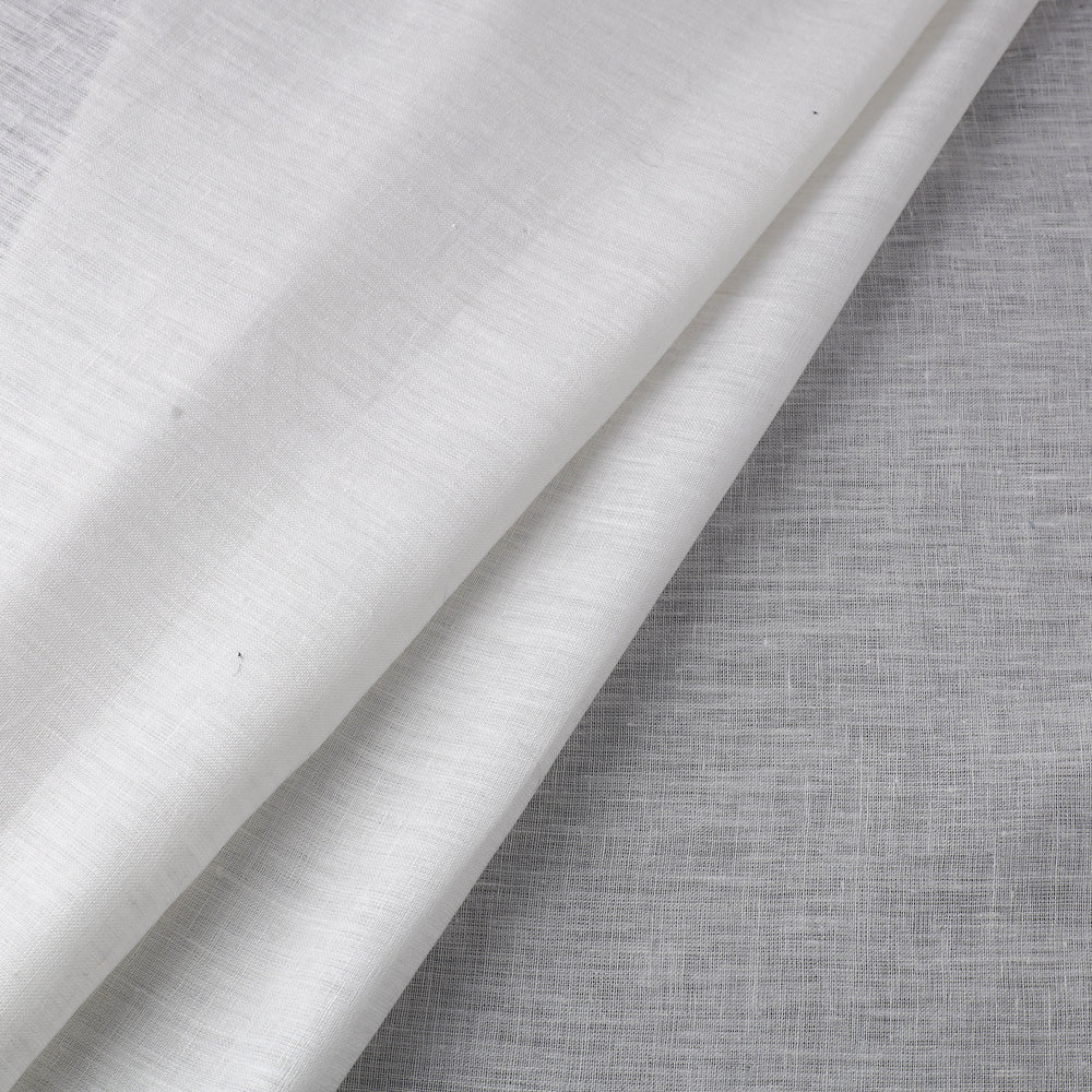 White - Handloom Pure Linen Bhagalpuri Fabric 02