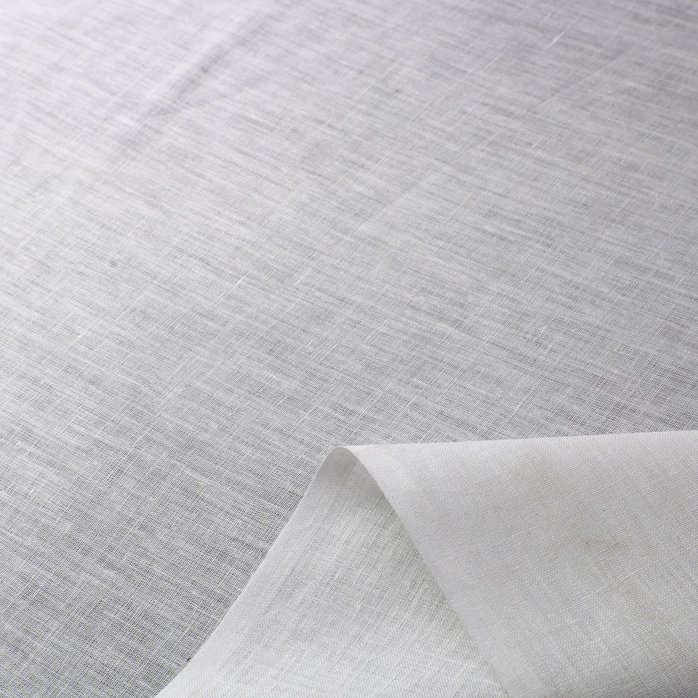 White - Handloom Pure Linen Bhagalpuri Fabric 02