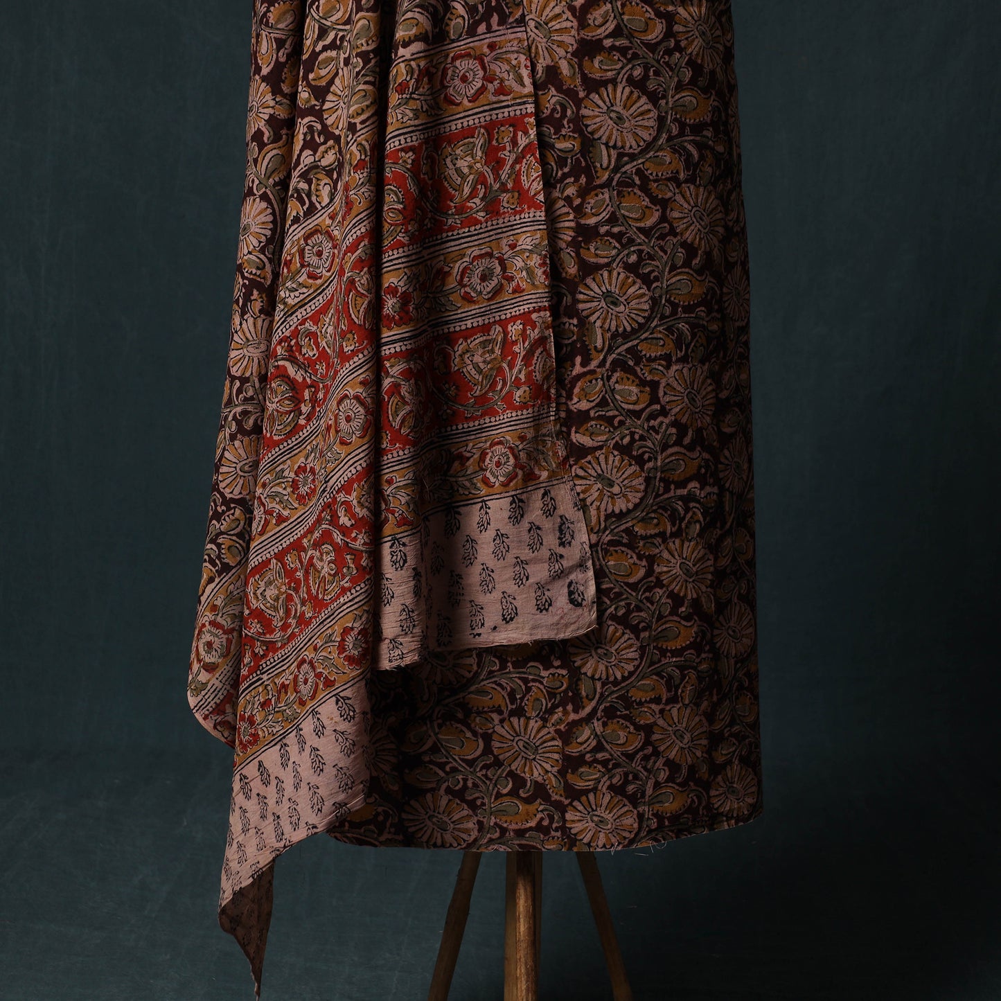 Pedana Hand Block Print Natural Dyed Cotton Kalamkari 2pc Unstitched Dress Material Kurta Set 16